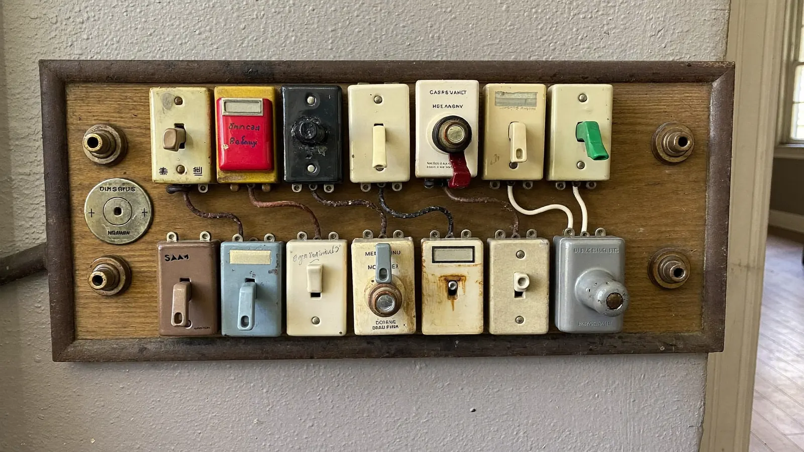 Old Australian ceramic fuse switchboard needing an upgrade in an Adelaide home
